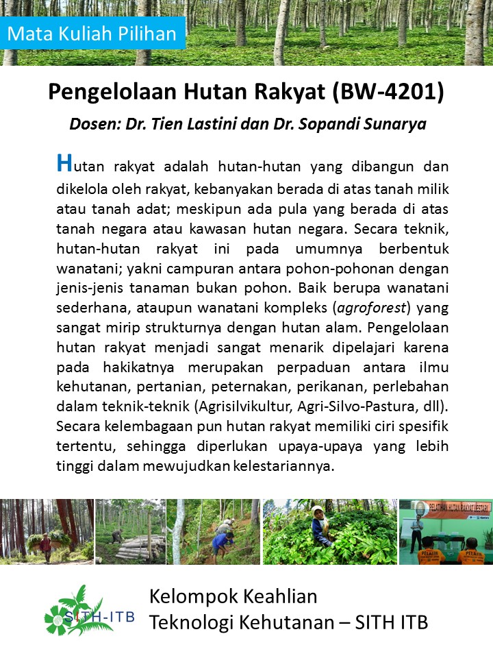 Mata Kuliah Pengelolaan Hutan Rakyat – Kelompok Keilmuan Teknologi ...